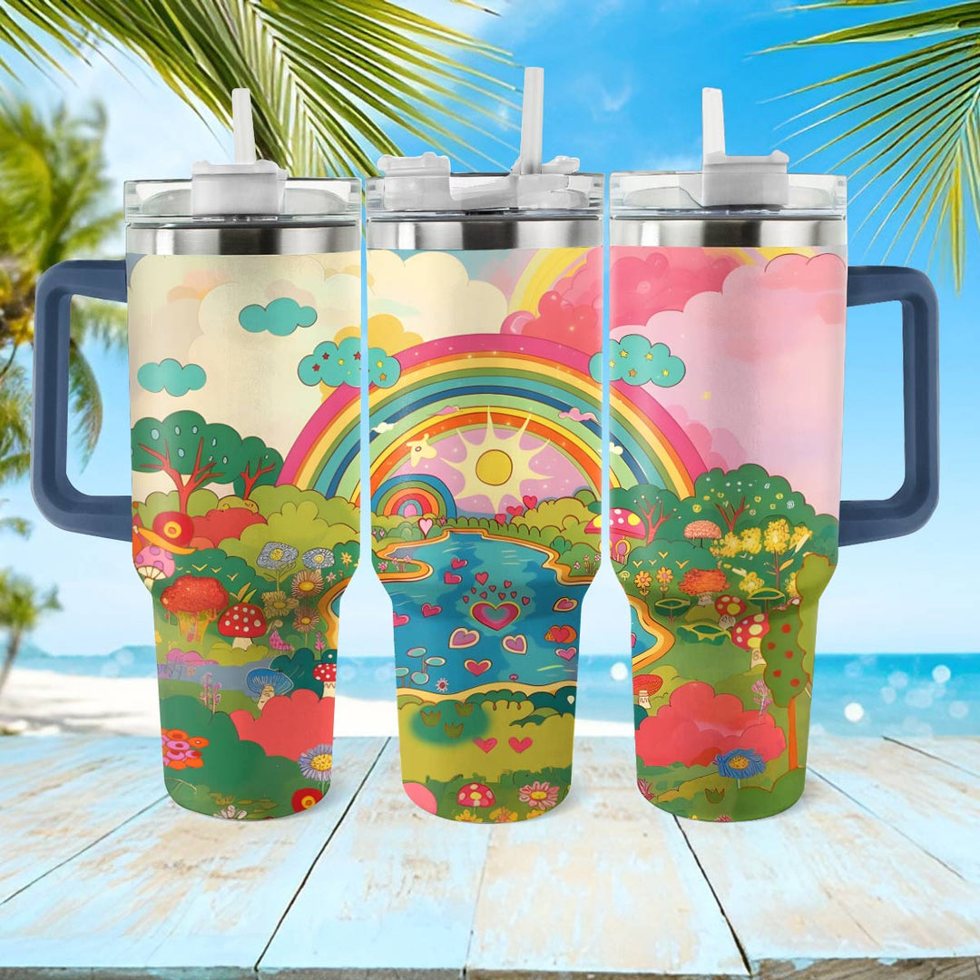 40 Oz Shineful Tumbler Rainbow Fantasy