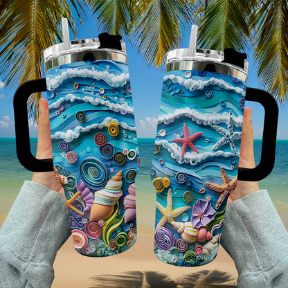 40 Oz Shineful Tumbler Seaside Whimsy