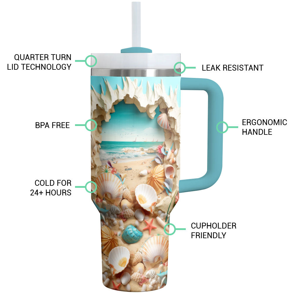 40 Oz Beach Tumbler Shineful Ocean Vista
