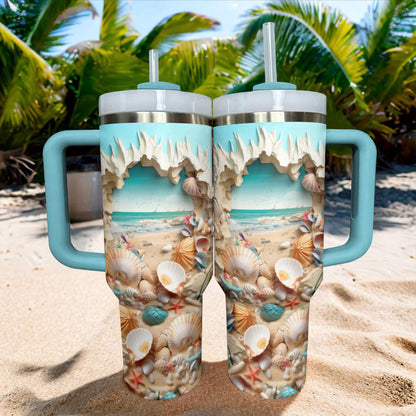 40 Oz Beach Tumbler Shineful Ocean Vista