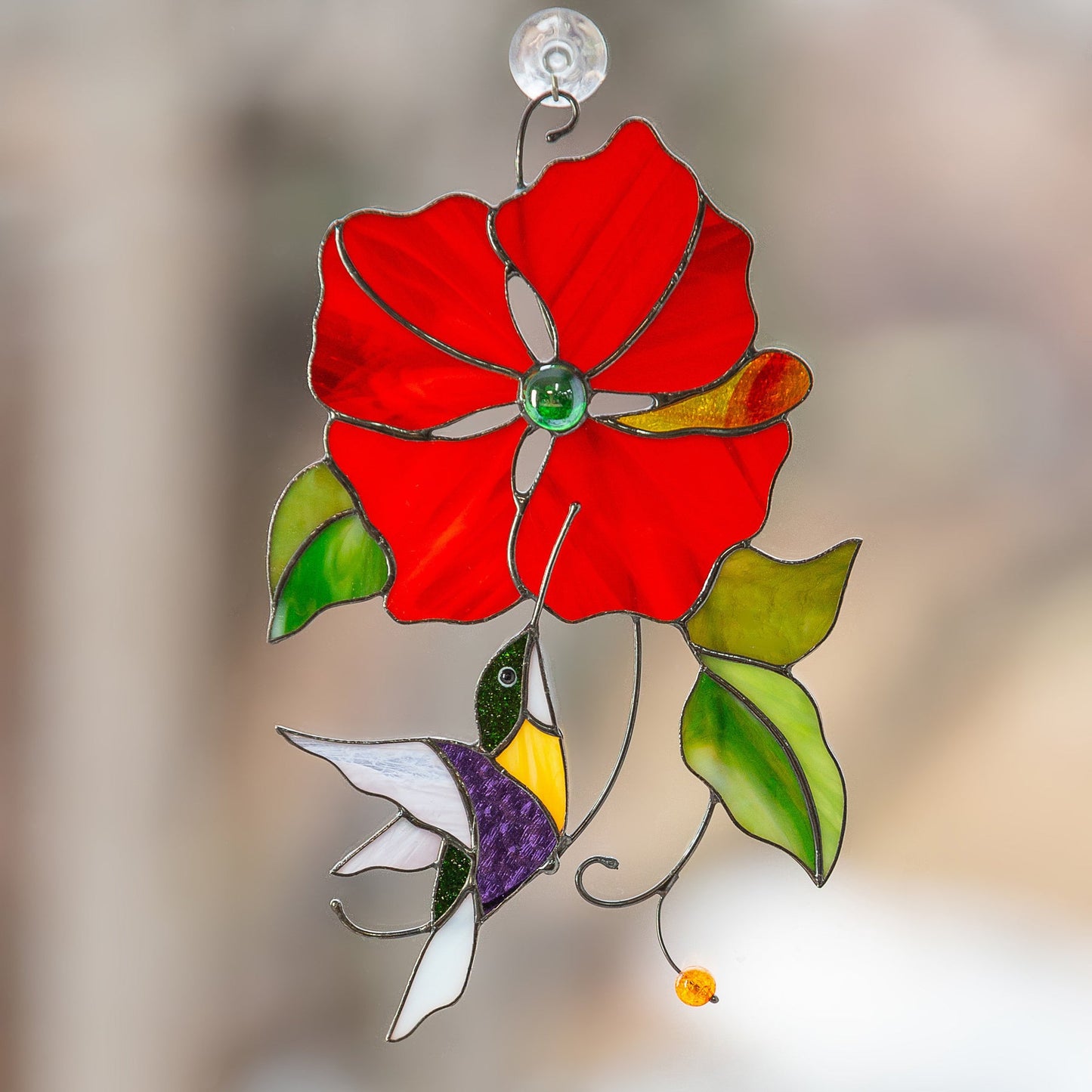 FLYING TO THE RED FLOWER HUMMINGBIRD PICTURE OF BIRD