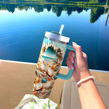 40 Oz Beach Tumbler Shineful Ocean Vista