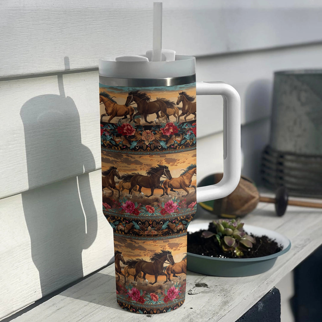 40 Oz Shineful Tumbler Majestic Mustangs