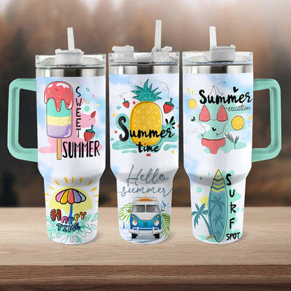 40 Oz  Shineful Tumbler Summer Vibrant Vibes