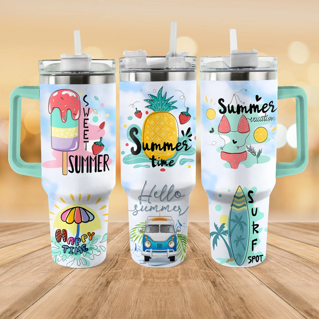 40 Oz  Shineful Tumbler Summer Vibrant Vibes
